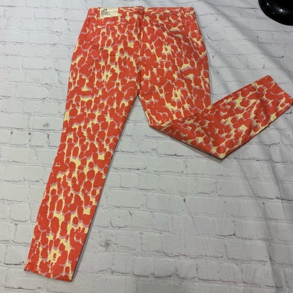 GAP KHAKIS BY GAP skinny mini Vibrant Orange and Cream cropped Pants size 4 Nwot - Picture 4 of 16